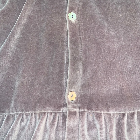 Rose Crushed Velvet hoodie dress style button up - Picture 14 of 14